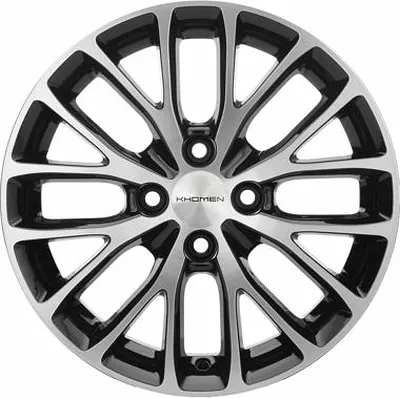 Khomen KHW1506 Black-FP 4*100 6xR15 ET46 DIA54.1