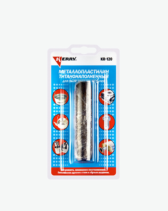 Kerry KR-120 Холодная сварка металлопластилин титанонаполненный/стали и чер мет(бл) 60гр