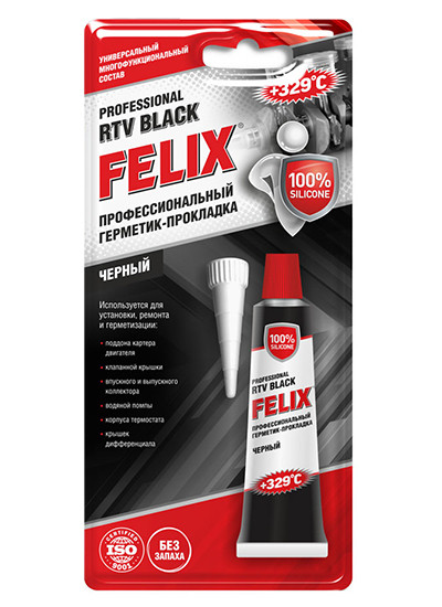 FELIX Герметик-прокладка профессиональный (черный) нейтральный 85г (411040059)