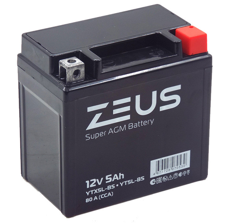 АКБ 6МТС-5 Zeus Super AGM  о.п.L+ 5a/h (YTX5L-BS)