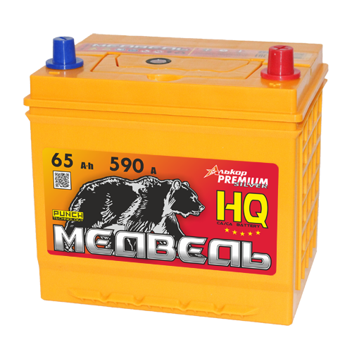 АКБ Медведь Silver о.п.R+ 65a/h Азия B13(нижн.кр) 75D23L