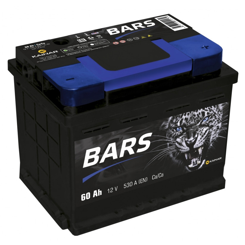 АКБ Bars Silver о.п.R+ 60a/h Евро B13(нижн.кр)
