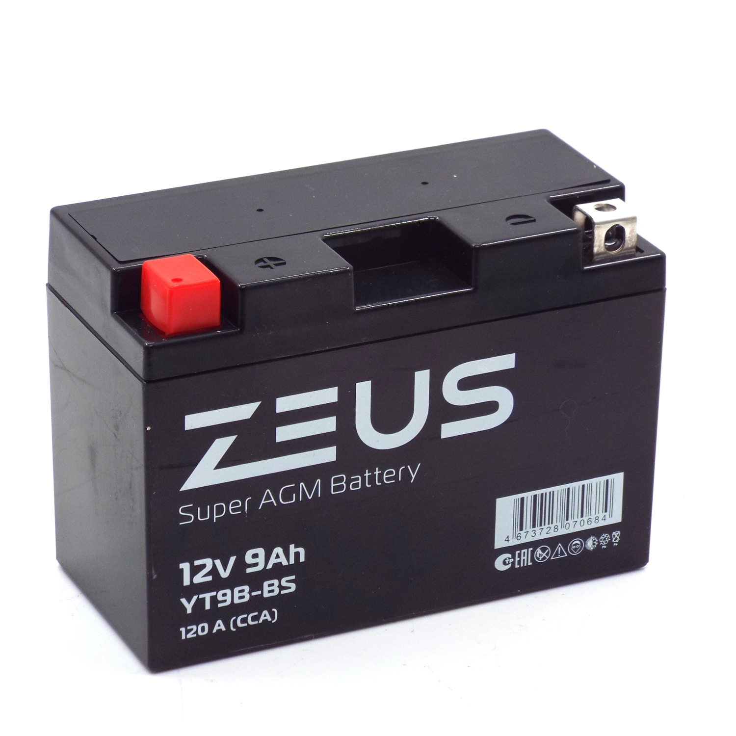 АКБ 6МТС-9 Zeus Super AGM п.п.L+ 9a/h (YT9B-BS)